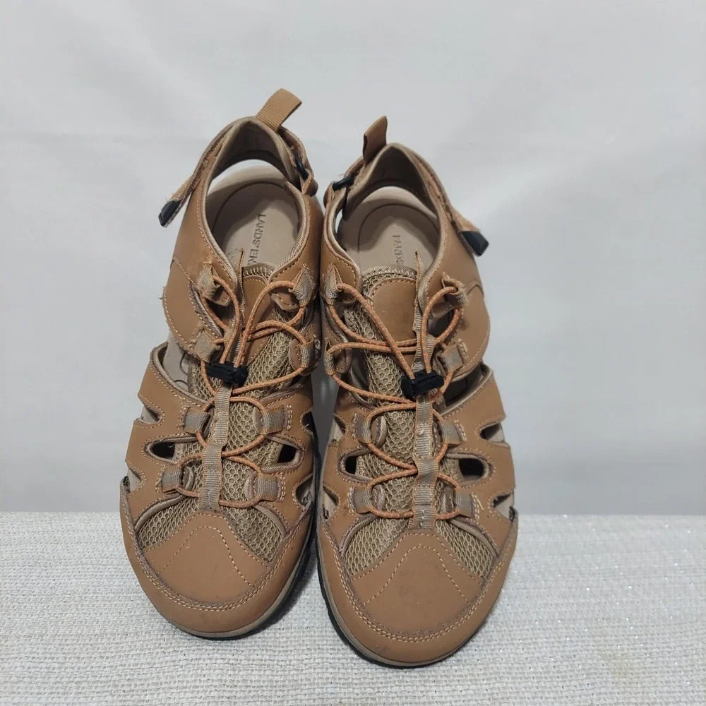 LANDS' END Men's Size 8D‎ Trail Sandal w/ Bungee Lace Water hiking sport